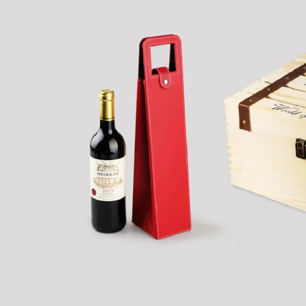 Saco de embalagem de garrafa de vinho de couro falso de alta qualidade, saco de embalagem de garrafa de vinho reutilizável clássico exclusivo, sacola de presente