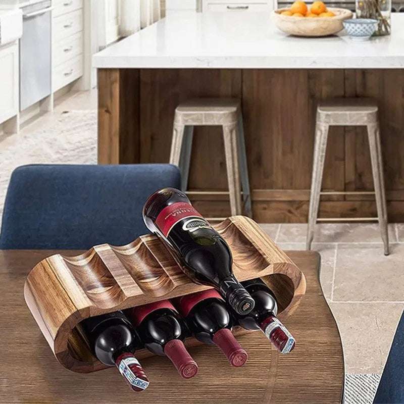 Madeira maciça dupla camada cremalheira do vinho, cremalheira do vinho tinto, cremalheira de exposição da garrafa, restaurante bar mesa, ornamentos estilo europeu