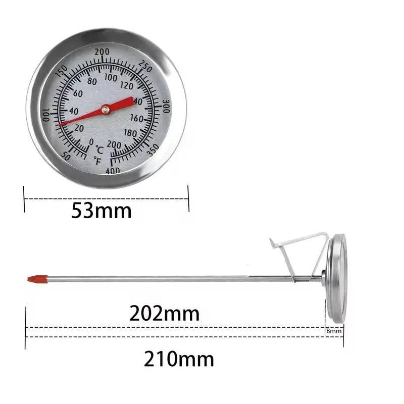 Sonda termômetro ferramentas de cozinha medidor de temperatura de cozimento 0 ~ 200 ℃ Medidor de carne para alimentos e café com leite em aço inoxidável
