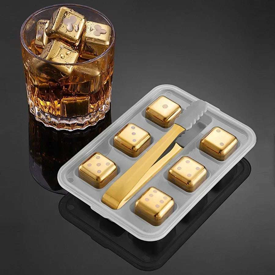 Pedras de uísque reutilizáveis, cubos de gelo de aço inoxidável, refrigerador de vinho de congelamento rápido, pelotas de metal de qualidade alimentar, acessórios de bar refrigerador de cerveja