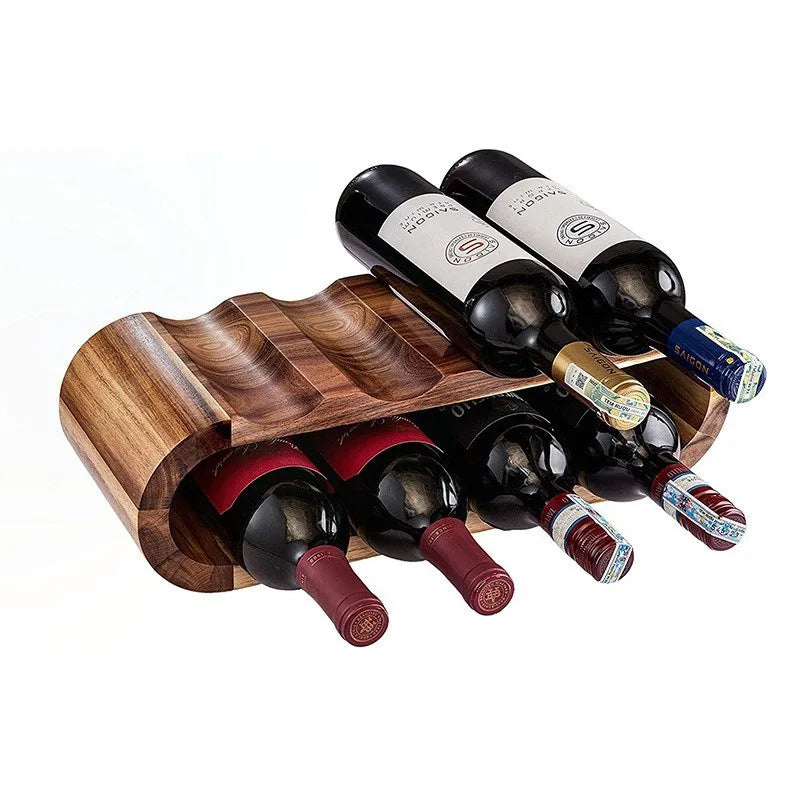 Madeira maciça dupla camada cremalheira do vinho, cremalheira do vinho tinto, cremalheira de exposição da garrafa, restaurante bar mesa, ornamentos estilo europeu