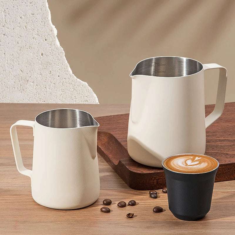 Café Leite Espuma Jarro, Latte Art, Frother Pitcher, Aço inoxidável, Medição Jarro, Espresso Barista Tool, Acessórios de café