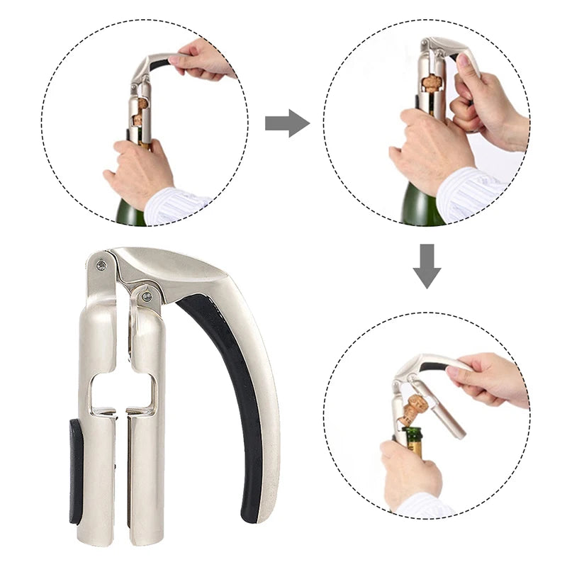 Profissional saca-rolhas champanhe, vinho novo abridor de garrafa, espumante vinho cortiça extrator, casa Bar champanhe saca-rolhas, cozinha Gadgets