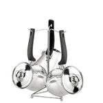 Pote de café turco de aço inoxidável, cabo longo, jarro de derretimento de manteiga de chocolate, acessórios de cozinha para barista, pote portátil para acampamento