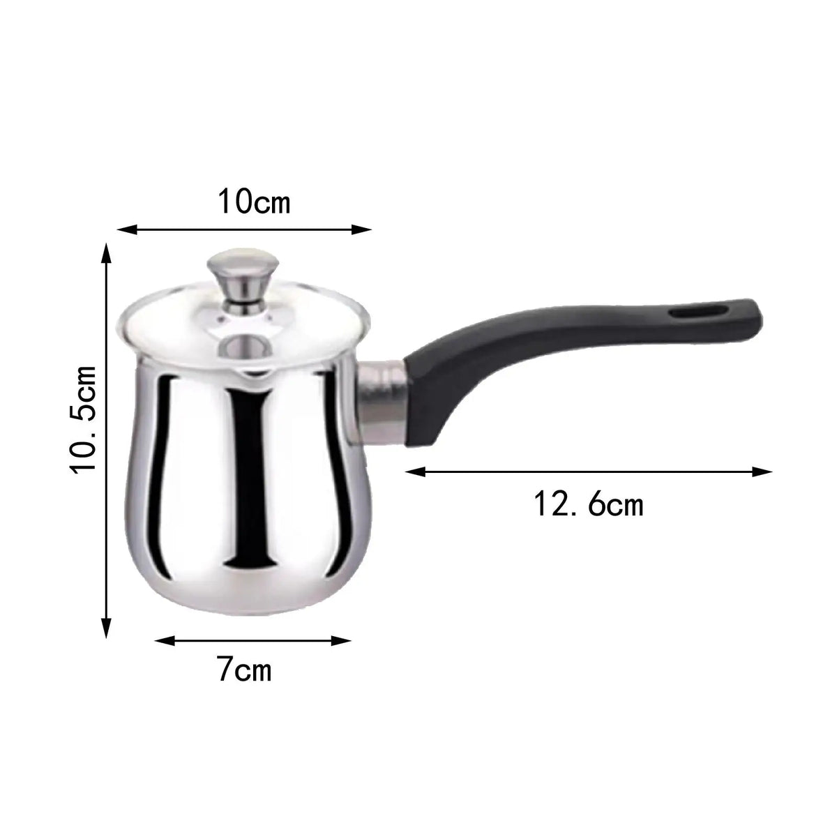 Pote de café turco de aço inoxidável, cabo longo, jarro de derretimento de manteiga de chocolate, acessórios de cozinha para barista, pote portátil para acampamento