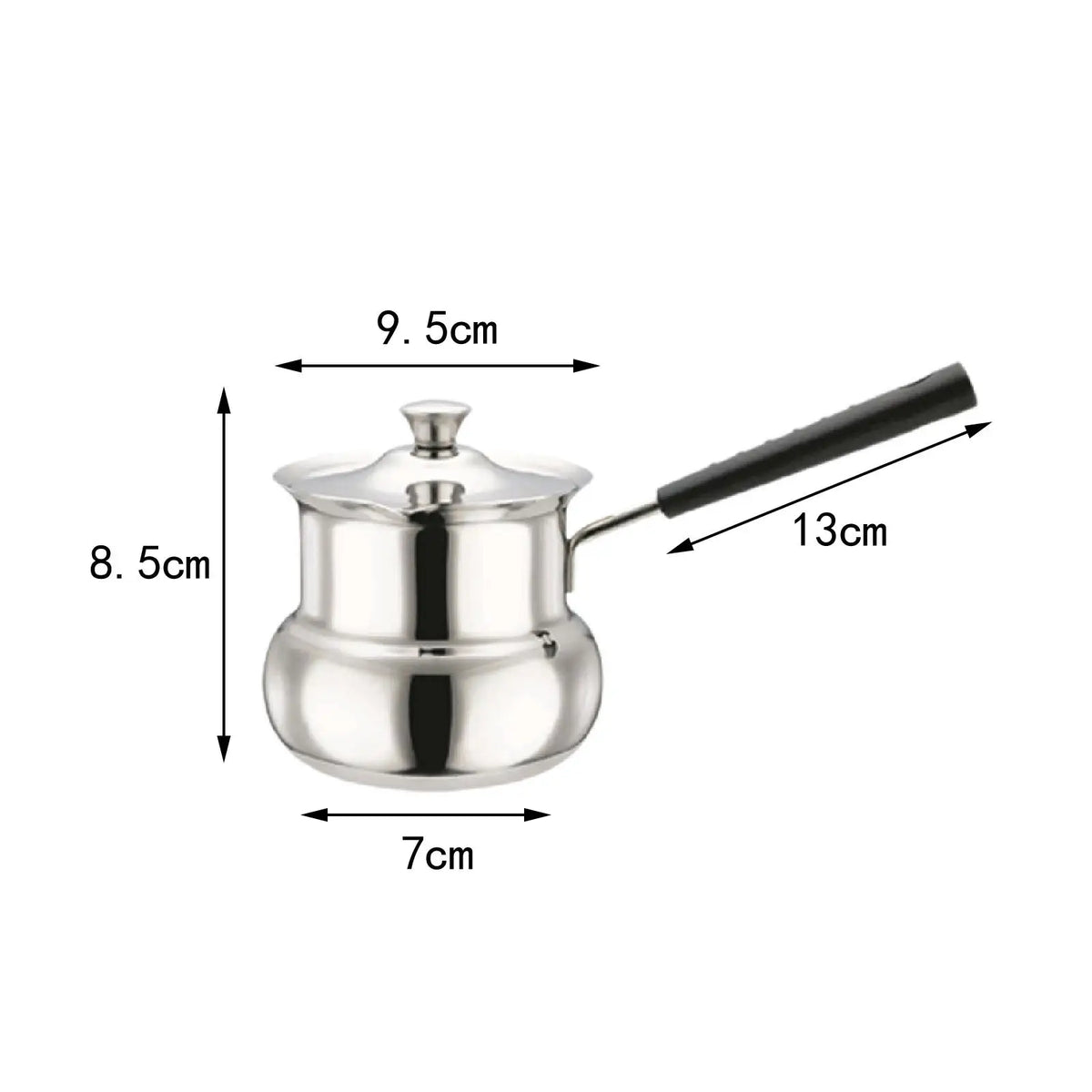 Pote de café turco de aço inoxidável, cabo longo, jarro de derretimento de manteiga de chocolate, acessórios de cozinha para barista, pote portátil para acampamento