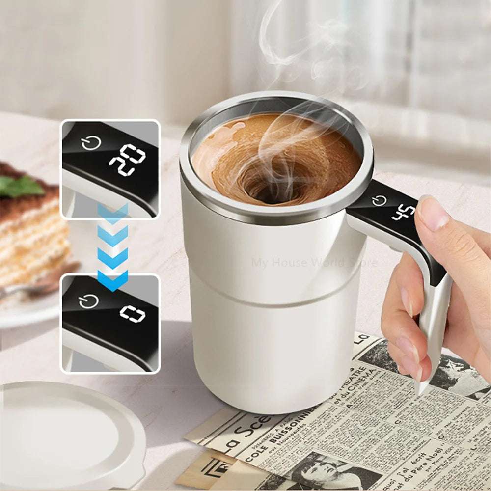 Copo de agitação automática, Recarregável, Café Portátil, Agitação Elétrica, Misturador de Aço Inoxidável, Girando Magnético, Auto Agitando Canecas