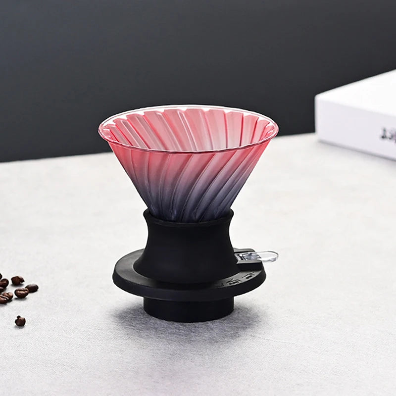 Conjunto de gotejador inteligente de café de imersão, filtros despeje sobre cafeteira, cônico, fabricado à mão, vidro reutilizável, filtro de gotejamento de café v02