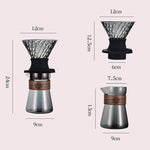 Conjunto de gotejador inteligente de café de imersão, filtros despeje sobre cafeteira, cônico, fabricado à mão, vidro reutilizável, filtro de gotejamento de café v02