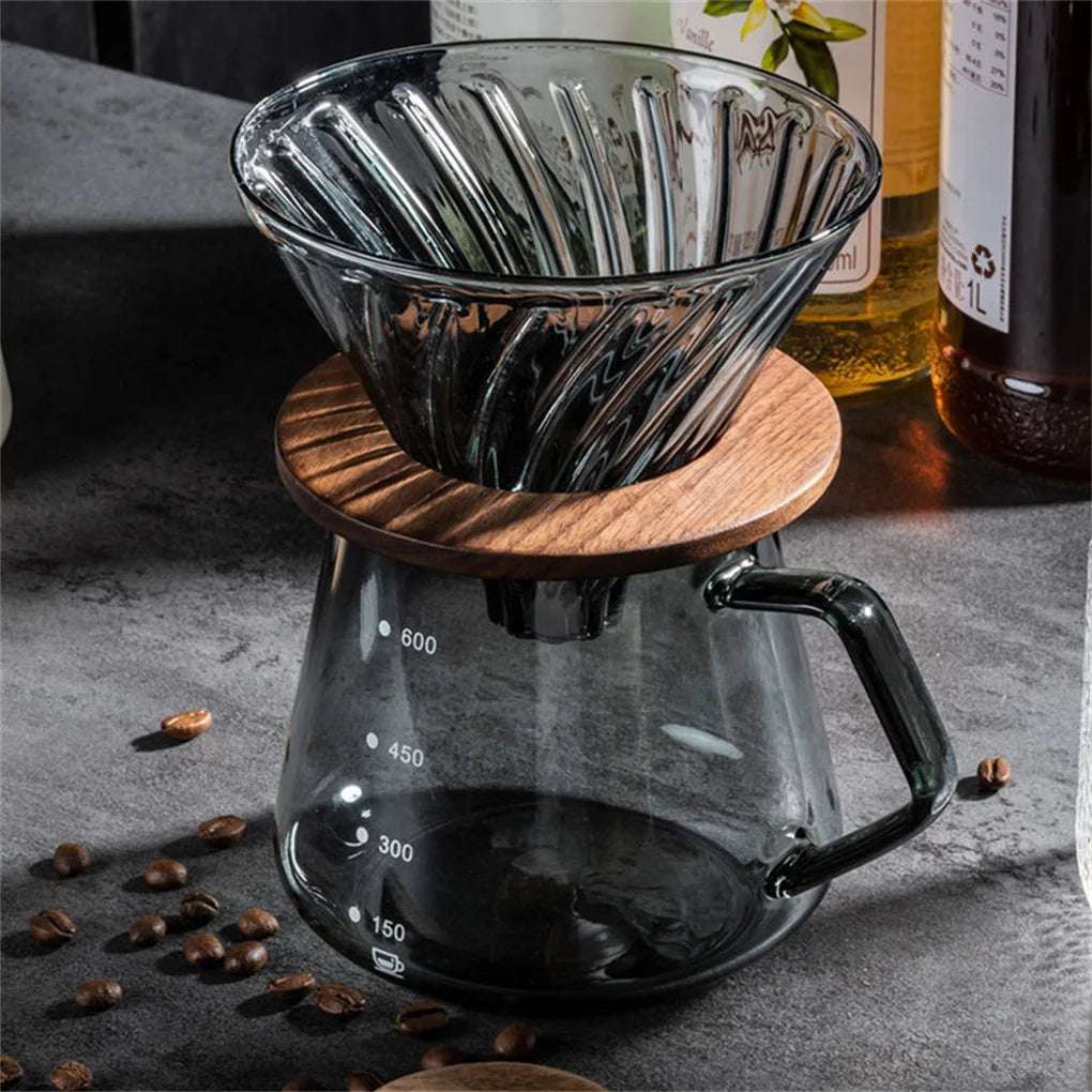 Servidor de café de vidro 600ml, reutilizável, chá gelado, bebida, gotejamento, pote de acampamento doméstico, acessórios para bebidas