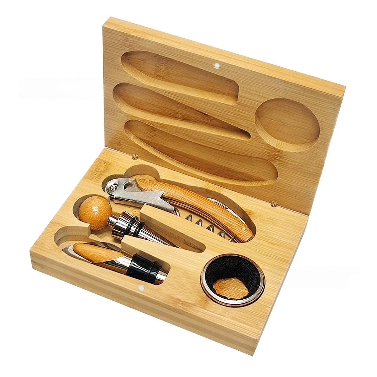 Conjunto Abridor De Garrafa De Vinho, Ferramenta De Vinho Tinto, Caixa De Bambu E Madeira, Gadgets De Cozinha, Acessórios Presente