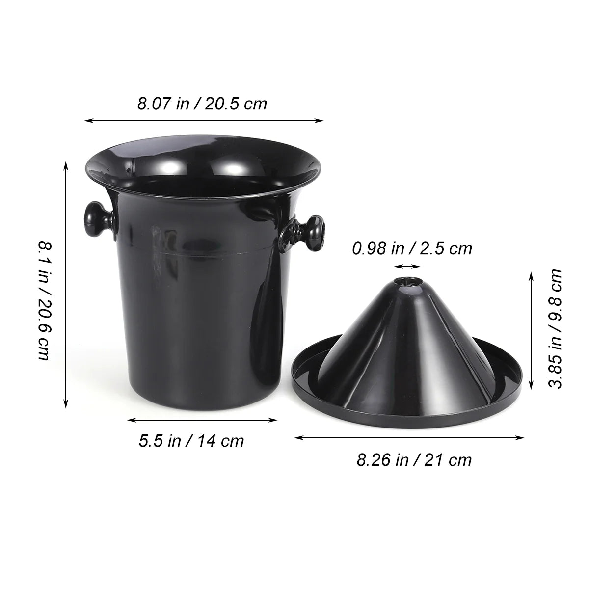 Degustação De Vinho Spittoon Balde De Despejo De Vinho, Plástico, Redondo, Orelhas Duplas, Balde De Gelo, Acessórios Pretos