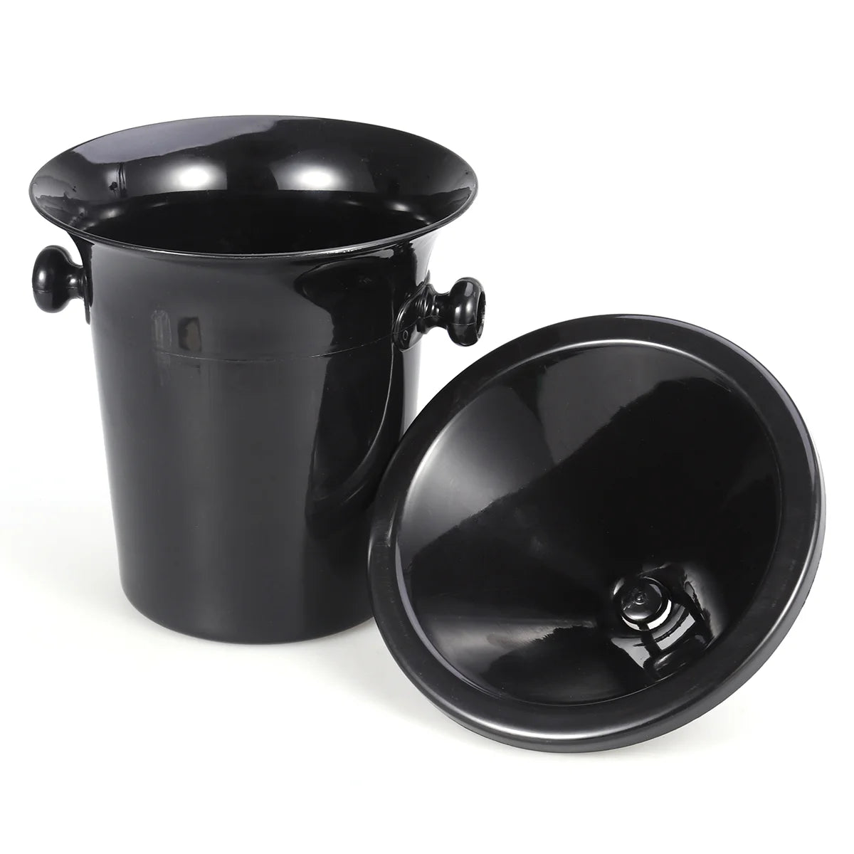 Degustação De Vinho Spittoon Balde De Despejo De Vinho, Plástico, Redondo, Orelhas Duplas, Balde De Gelo, Acessórios Pretos