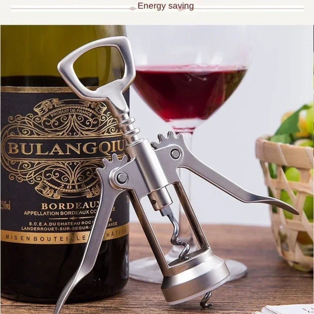 Abridor De Vinho De Aço Inoxidável, Abridor De Vinho Tinto, Asa Tipo Saca-rolhas De Metal, Abridores De Garrafa, Saca-rolhas, Removedor De Cortiça De Vinho