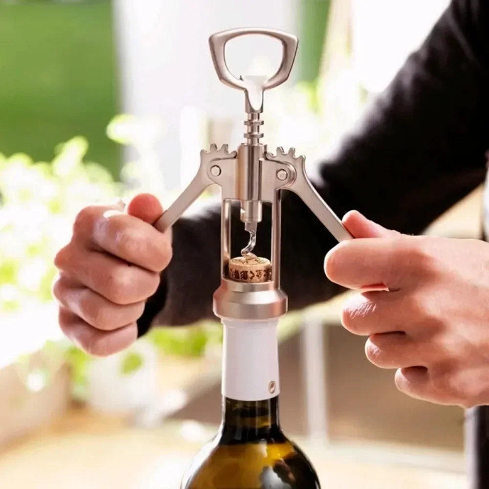 Abridor De Vinho De Aço Inoxidável, Abridor De Vinho Tinto, Asa Tipo Saca-rolhas De Metal, Abridores De Garrafa, Saca-rolhas, Removedor De Cortiça De Vinho
