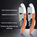 Aço inoxidável profissional vinho saca-rolhas com cabo de madeira, portátil parafuso saca-rolhas, multifunções Beer Cap garrafa, 1PC