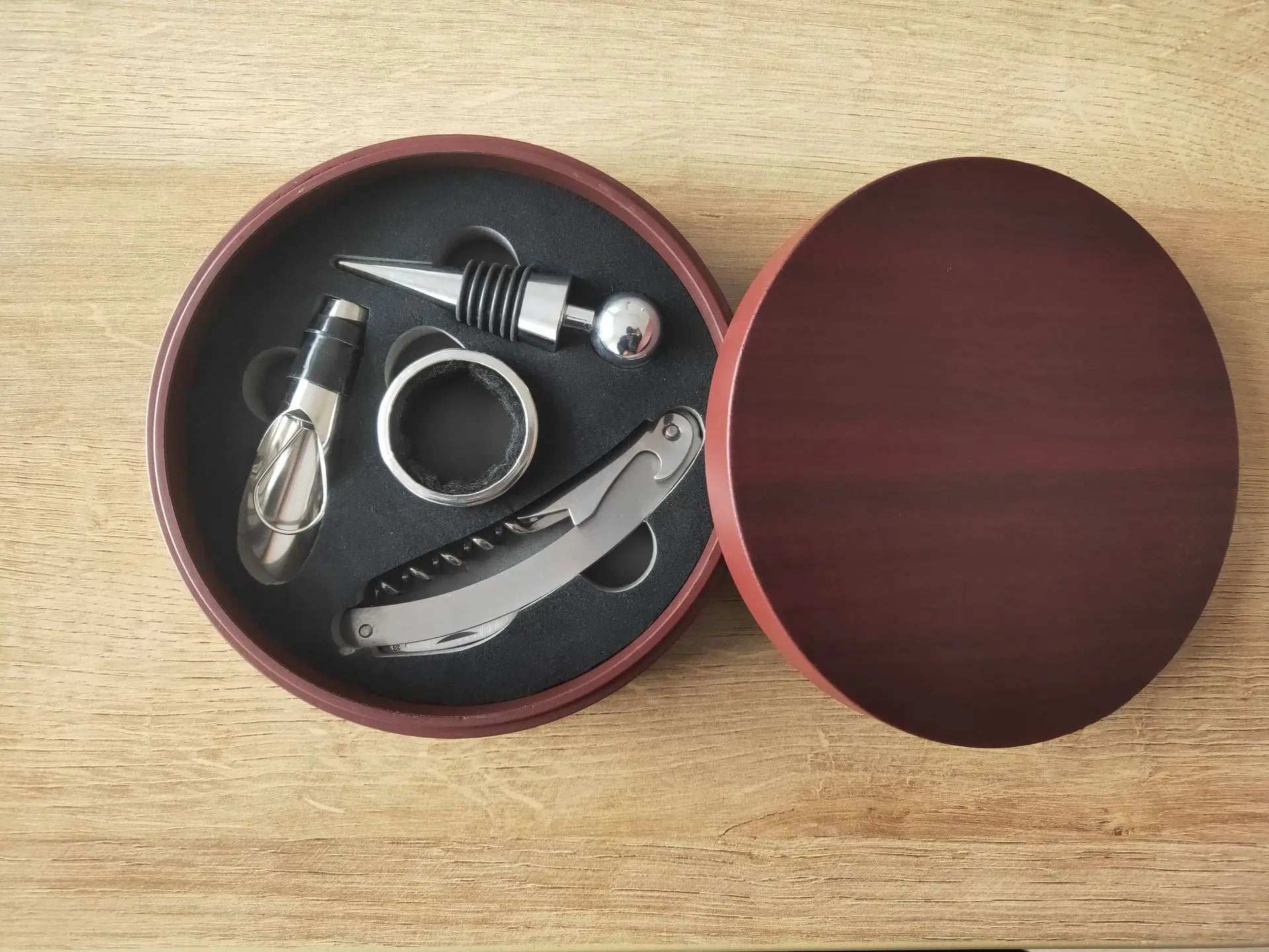 Abridor de garrafa de vinho tinto portátil, conjunto de parafusos de cortiça oring, pacote de presente de cavalo marinho, corte seguro, ferramentas de bar de cozinha, presente de casamento