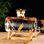 Garrafa de vidro de vinho de luxo com torneira selada de alta qualidade, Garrafa de medicina Ginseng Baijiu Garrafa vazia com torneira