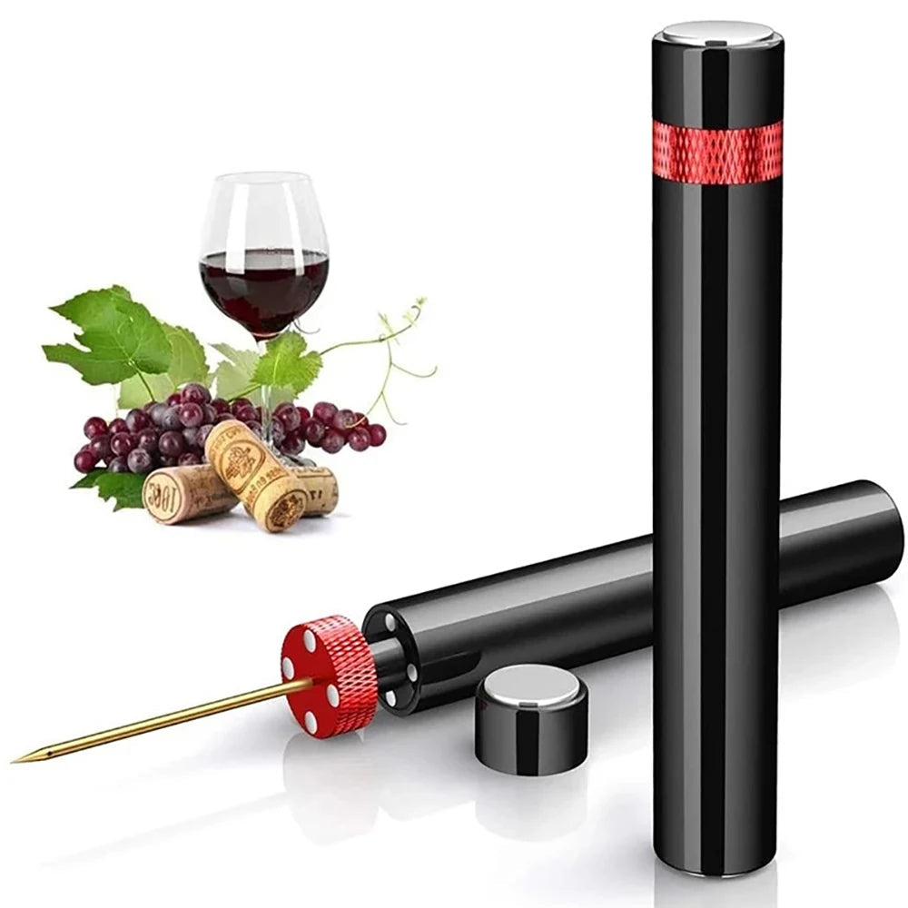 Bomba de ar portátil abridor de garrafa de vinho seguro pino de aço inoxidável removedor de cortiça pressão ar saca-rolhas cozinha ferramentas barra acessórios