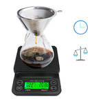 Balança Eletrônica Digital de Cozinha, Balança de Café Portátil com Temporizador, Alta Precisão, Balanças de Gotejamento LCD, 5kg, 0.1g
