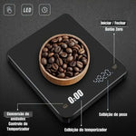 Balança de café recarregável digital com temporizador tela LED Espresso USB 3kg máx. Pesando 0,1g Medidas de alta precisão Balança de cozinha