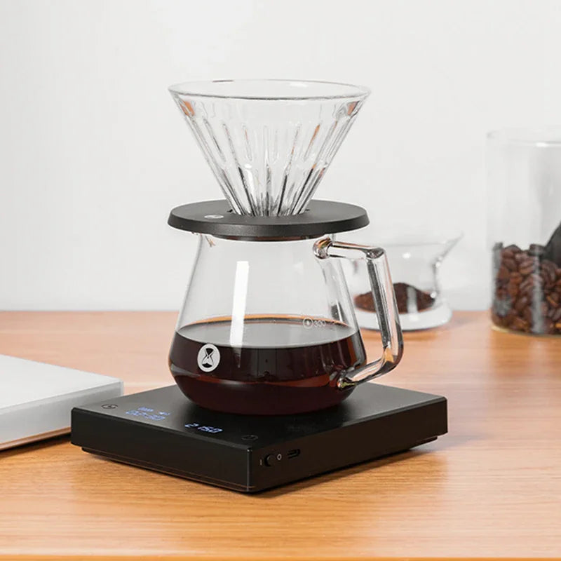 Timemore-Mini Balança de Cozinha Digital com USB, Espelho Preto, Basic Up, Café, Comida, Tempo, Peso Leve, Loja, Novo