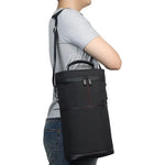 Bolsa térmica isolada para garrafa de vinho, alça de ombro ajustável térmica para piquenique ao ar livre, transportadora de viagem, sacola de vidro de vinho