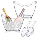 Plastic Ice Bucket para Champagne, uísque, vinho, cerveja Coolers, Chilling Bucket, Ice Cube Container para Bar, clube, festa, Home Gatherings, 4L