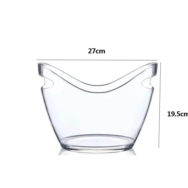 Plastic Ice Bucket para Champagne, uísque, vinho, cerveja Coolers, Chilling Bucket, Ice Cube Container para Bar, clube, festa, Home Gatherings, 4L
