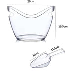 Plastic Ice Bucket para Champagne, uísque, vinho, cerveja Coolers, Chilling Bucket, Ice Cube Container para Bar, clube, festa, Home Gatherings, 4L