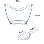 Plastic Ice Bucket para Champagne, uísque, vinho, cerveja Coolers, Chilling Bucket, Ice Cube Container para Bar, clube, festa, Home Gatherings, 4L