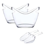 Plastic Ice Bucket para Champagne, uísque, vinho, cerveja Coolers, Chilling Bucket, Ice Cube Container para Bar, clube, festa, Home Gatherings, 4L