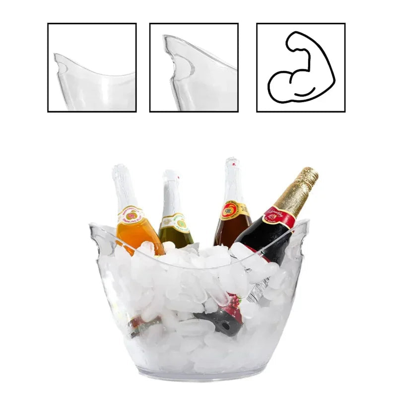 Cubo De Gelo Transparente Balde De Armazenamento, Balde De Vinho De Cerveja, Balde De Champanhe, Refrigerador De Cerveja, Recipiente De Champanhe