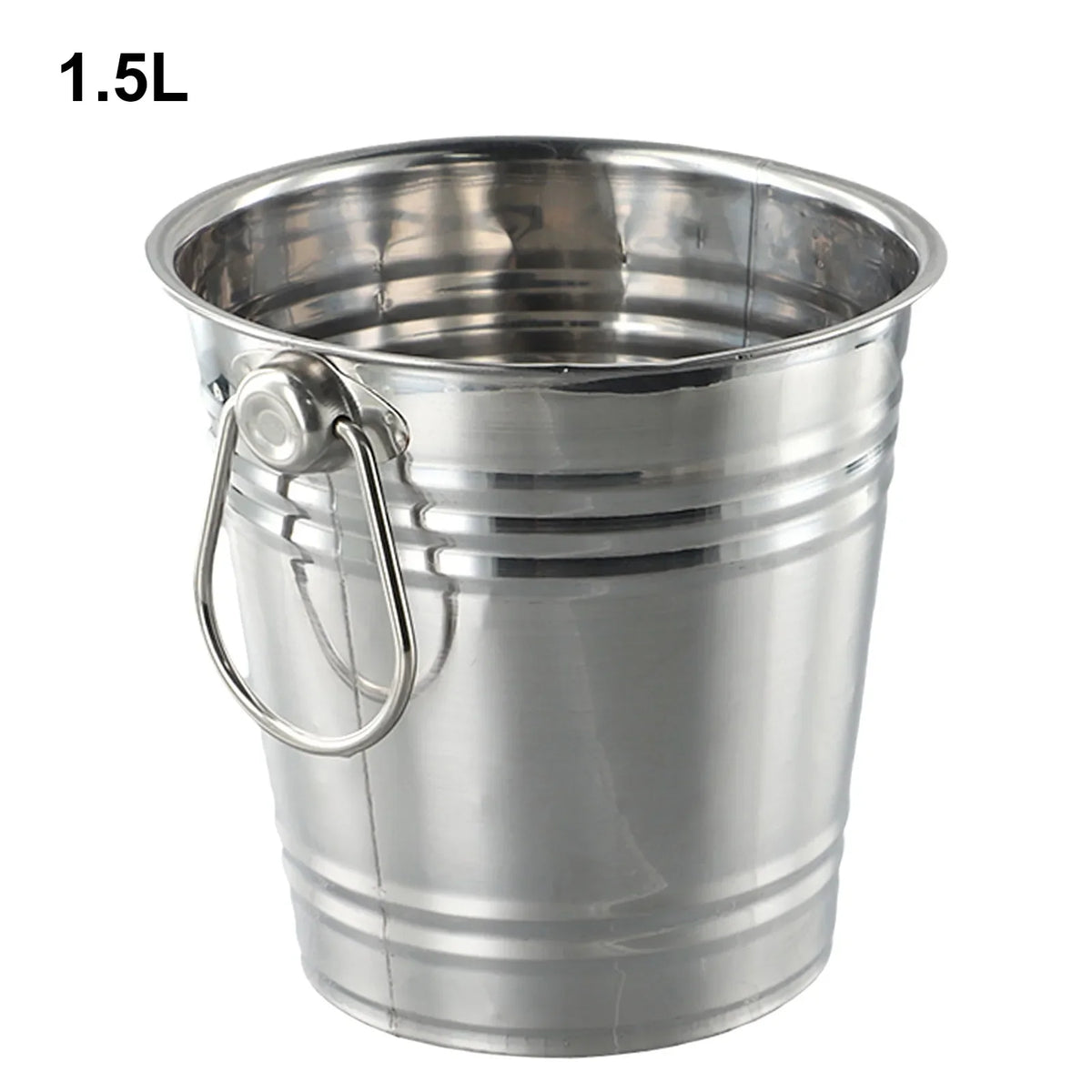 Balde De Gelo Portátil De Aço Inoxidável, Recipiente De Gelo Ao Ar Livre, Vinho e Cerveja Refrigerador, Ice Tong para Festa, Cubo De Gelo Titular, 1.5L