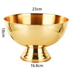 304 Aço Inoxidável Caixa de Gelo, Cervo Cabeça Orelha Champagne Tigela Balde de Parede Dupla Refrigerador de Qualidade Alimentar Balde de Gelo Bar Suprimentos 3L