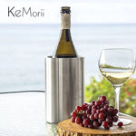 Balde de gelo de aço inoxidável da cerveja do refrigerador do champanhe do vinho branco isolado vácuo murado dobro do refrigerador da garrafa de vinho para garrafas 750ml