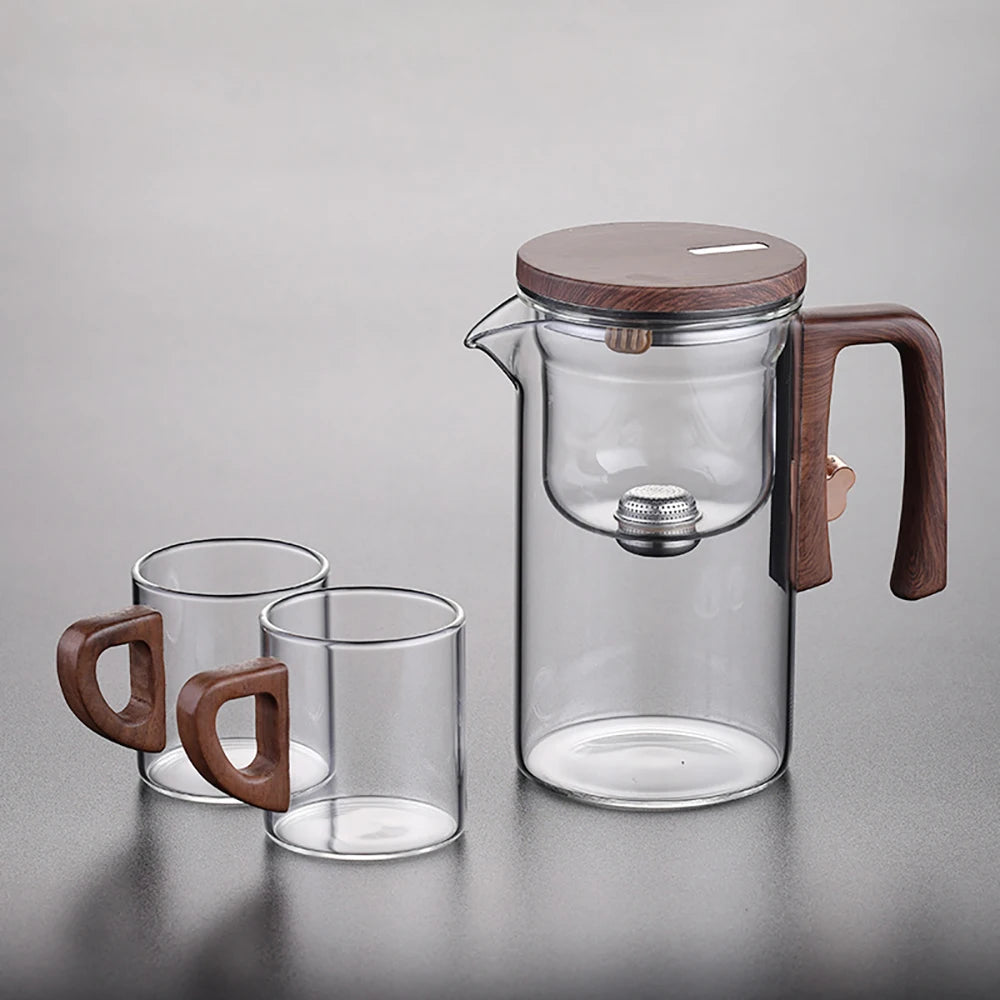 Bule De Vidro De Separação De Água, Recipiente Interno, Um Clique Interruptor Magnético, Filtração de chá, Pote de chá, 520ml, 720ml