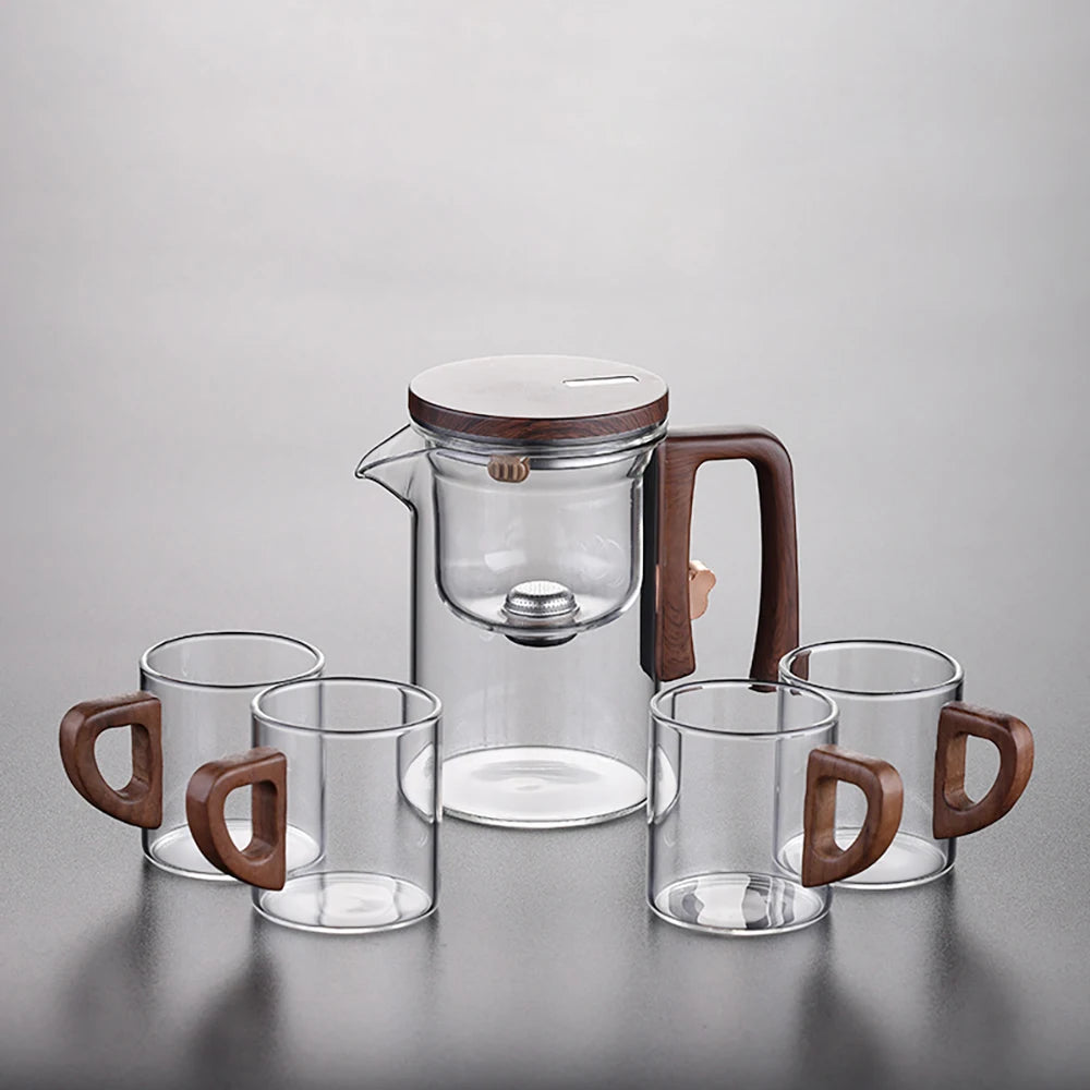 Bule De Vidro De Separação De Água, Recipiente Interno, Um Clique Interruptor Magnético, Filtração de chá, Pote de chá, 520ml, 720ml