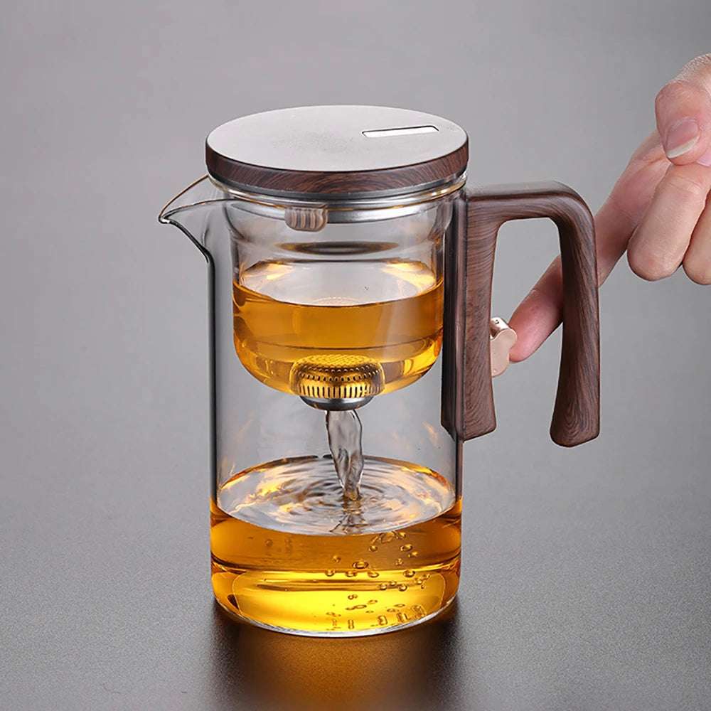 Bule De Vidro De Separação De Água, Recipiente Interno, Um Clique Interruptor Magnético, Filtração de chá, Pote de chá, 520ml, 720ml