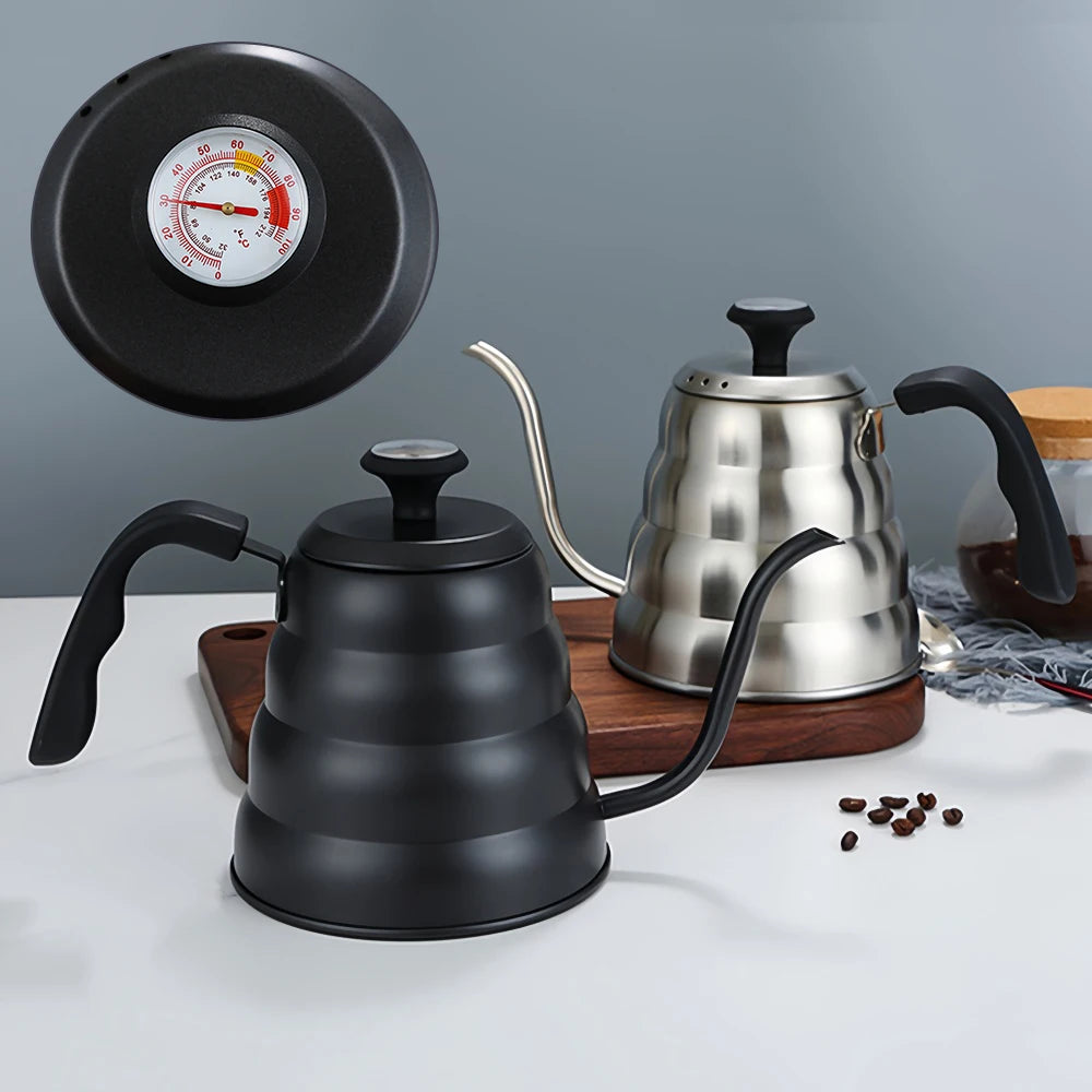 Chaleira Bico de Ganso Barista de Aço Inoxidável com Controle de Temperatura - Casa Terroir