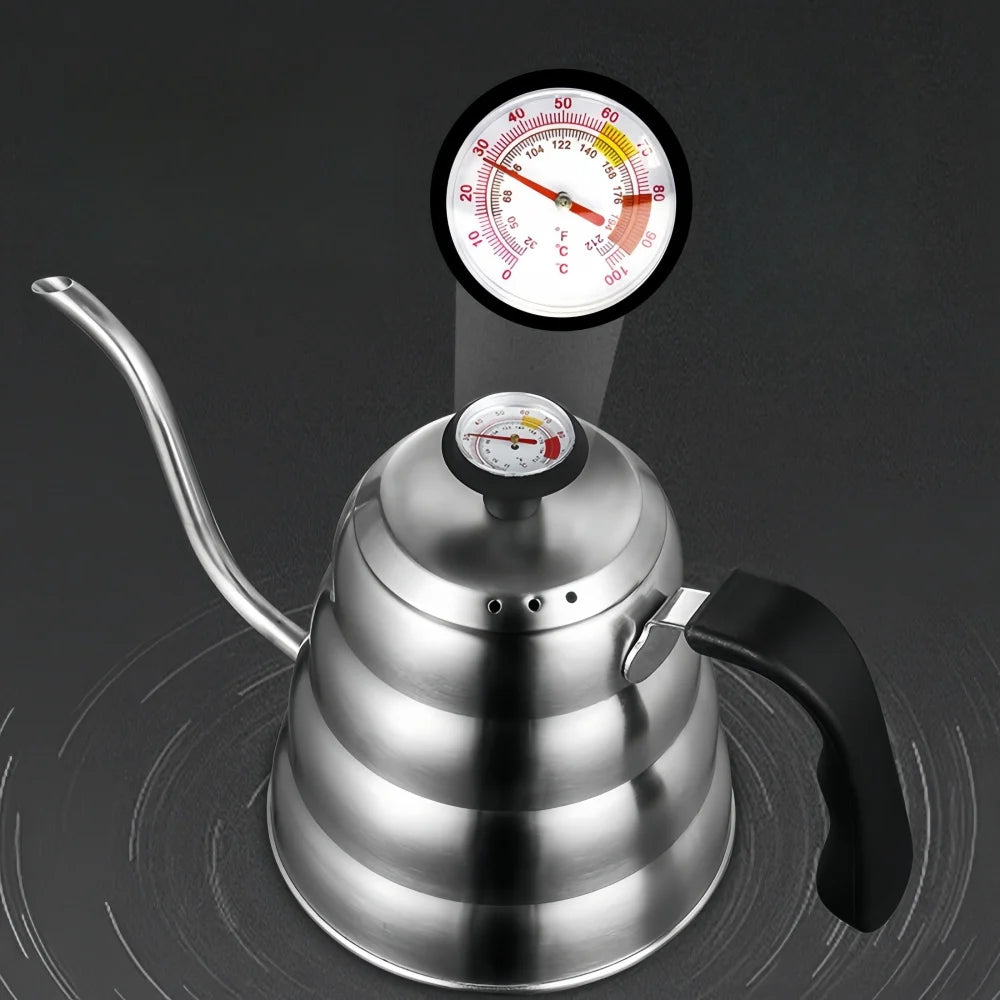 Chaleira Bico de Ganso Barista de Aço Inoxidável com Controle de Temperatura - Casa Terroir