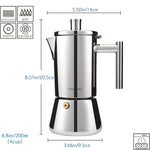 Easyworkz Diego-Stovetop Espresso Maker, Máquina De Café Italiano, Moka Pot Indução, Aço Inoxidável, 4Cup, 6.8 oz