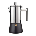 Easyworkz Diego-Stovetop Espresso Maker, Máquina De Café Italiano, Moka Pot Indução, Aço Inoxidável, 4Cup, 6.8 oz