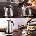 4/6/9 Xícaras Moka Pot Caffe Máquina De Espresso Copos De Café Latte Percoador Fogão Top Moka Cafeteira