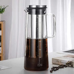 Leeseph Hermético Cold Brew e Cafeteira Gelada Infusor de Chá Garrafa De Vidro Com Filtro De Aço Inoxidável Removível, 1.0L, 34oz