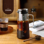 Cold Brew Iced Coffee Maker, Infusor hermético de chá, Jarra De Vidro Com Filtro De Aço Inoxidável Removível, 1L 1.4L 2L