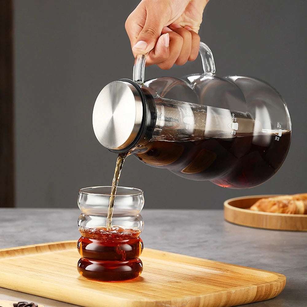 Cold Brew Iced Coffee Maker, Infusor hermético de chá, Jarra De Vidro Com Filtro De Aço Inoxidável Removível, 1L 1.4L 2L