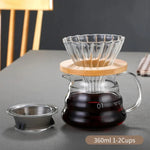 Despeje Sobre Cafeteira, Servidor de Café Carafe, Gotejador De Vidro, Filtro, 1-4 Copos, 360 ml, 600ml
