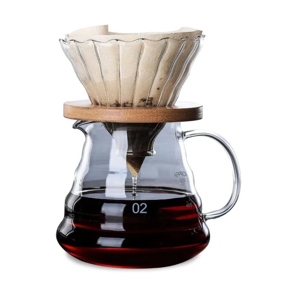 Despeje Sobre Cafeteira, Servidor de Café Carafe, Gotejador De Vidro, Filtro, 1-4 Copos, 360 ml, 600ml