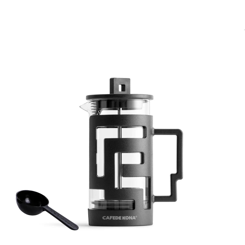 CAFEDE KONAPrensa Francesa para Café e Chá, Cafeteira com Bule de Vidro, Malha de Alta Densidade, Aço Inoxidável, Resistente ao Calor, Cafede Kona